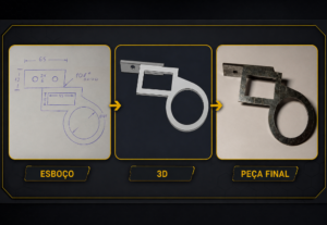 Eu vou projetar em 3d com seu esboço e produzir a peça