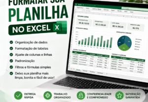 Eu vou organizar e formatar sua planilha no Excel
