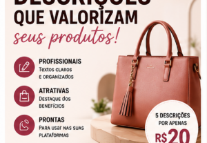 Eu vou criar descrições profissionais e atrativas