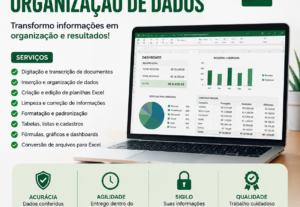 Eu vou fazer Digitação, Excel e organização de dados