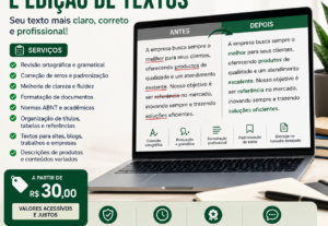Eu vou fazer Revisão, Formatação e Edição de Textos