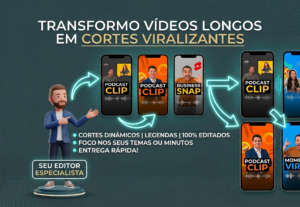 Eu vou Transformar vídeos longos em cortes para redes sociai...