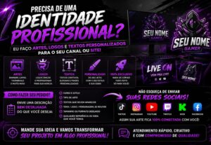 Eu vou fazer artes, logos, banners, capas, textos personaliz...
