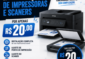 Eu vou realizar a instalação da sua impressora e scaner