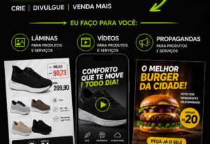 Eu vou fazer laminas e vídeos para produtos e propaganda.