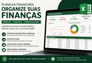 Eu vou fazer suas planilha financeiras