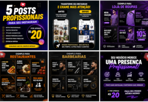 Eu vou criar 5 posts profissionais para seu Instagram