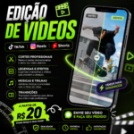 Eu vou editar seu vídeo para TikTok, Reels ou Shorts
