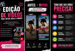 Eu vou Editar seus vídeo para TikTok, Reels e Shorts