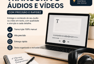 Eu vou transcrever seu áudio ou video em até 24h