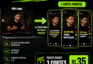 Eu vou criar cortes para Reels, TikTok e Shorts