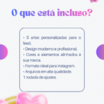 Eu vou criar 5 artes profissionais para o seu Instagram