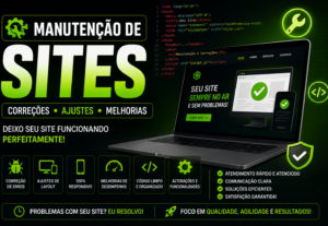 Eu vou corrigir erros e fazer alterações no seu site.