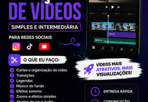 Eu vou editar seus vídeos para TikTok, Reels e YouTube