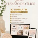 Eu vou fazer Pack 20 Templates Canva Editáveis para Lash Des...