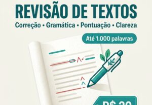 Eu vou revisar seu texto em português