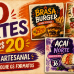 Eu vou criar 10 artes gastronômicas em estilo artesanal