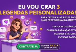 Eu vou criar 3 legendas personalizadas para  suas redes