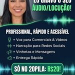Eu vou gravar um áudio em voz feminina para o seu projeto.