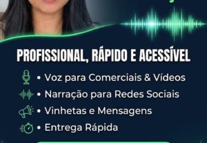Eu vou gravar um áudio em voz feminina para o seu projeto.