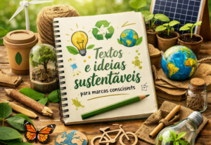 Eu vou escrever ideias sustentáveis para marcas conscientes