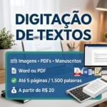 Eu vou digitar e formatar seu texto com rapidez e organizaca...