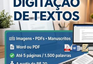Eu vou digitar e formatar seu texto com rapidez e organizaca...