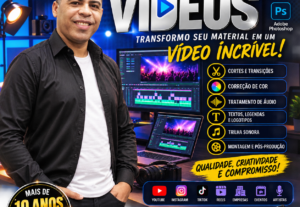 Eu vou editar seu vídeo profissional de até 1min30