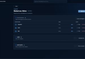 Eu vou organizar seus links e informações no CenterLink