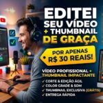 Eu vou editar seu vídeo de no mínimo 3 minutos + thumbnail.