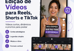 Eu vou editar vídeos curtos para Reels, Shorts e TikTok