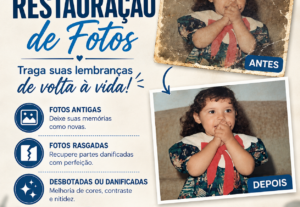 Eu vou restaurar e melhorar suas fotos antigas.