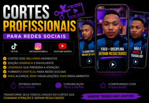 Eu vou Criar corte profissionais para rede sociais