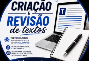 Eu vou fazer Criação e revisão de textos profissionais