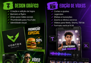 Eu vou criar designs e editar vídeos