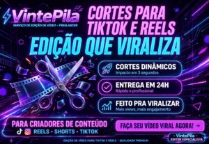 Eu vou Fazer Cortes Profissionais para Reels, TikTok e Short...