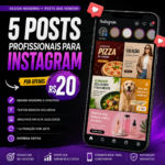 Eu vou criar 4 posts profissionais para seu Instagram