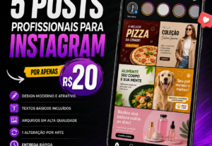 Eu vou criar 4 posts profissionais para seu Instagram