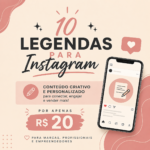 Eu vou criar 10 legendas criativas para seu Instagram