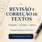 Eu vou Revisão e correção de textos em português.