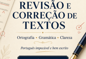 Eu vou Revisão e correção de textos em português.