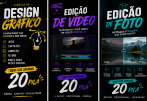Eu vou fazer edição de vídeo foto e designer gráfico