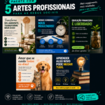 Eu vou 5 artes profissionais para suas redes sociais
