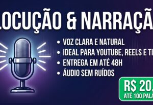 Eu vou gravar locucao e narracao de ate 100 palavras