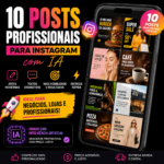 Eu vou criar 10 Posts Profissionais para Instagram com IA