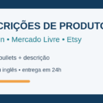 Eu vou  escrever descrições de produto Amazon e Etsy