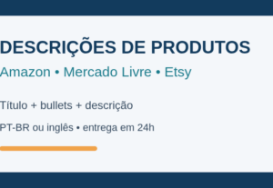 Eu vou  escrever descrições de produto Amazon e Etsy