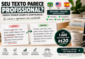 Eu vou revisar e editar seu texto | PT • EN • ES