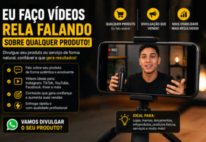 Eu vou Eu faço vídeos reais falando sobre o seu produto