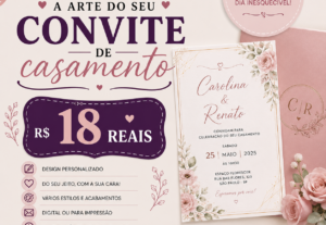 Eu vou Fazer a arte para o seu convite de casamento